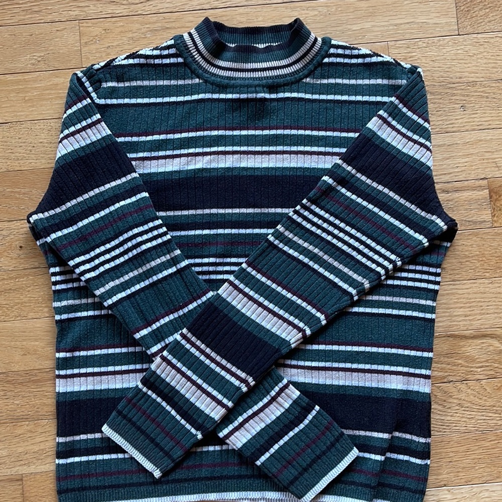 Laura Scott Striped Turtle Neck